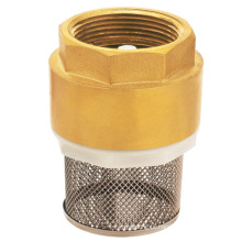 J5001 Válvula de retenção de mola de latão forjada Válvula de pé com filtro ss